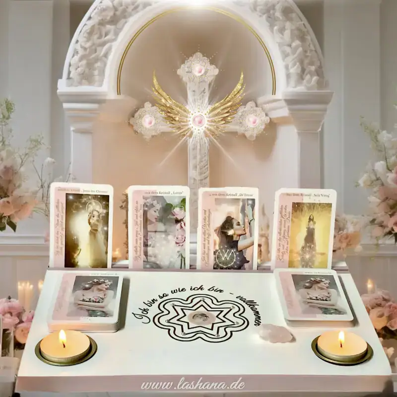Kartenhalter-Altar – „Eröffne deinen heiligen Raum“ Ein Lichttempel für deine Seelenarbeit