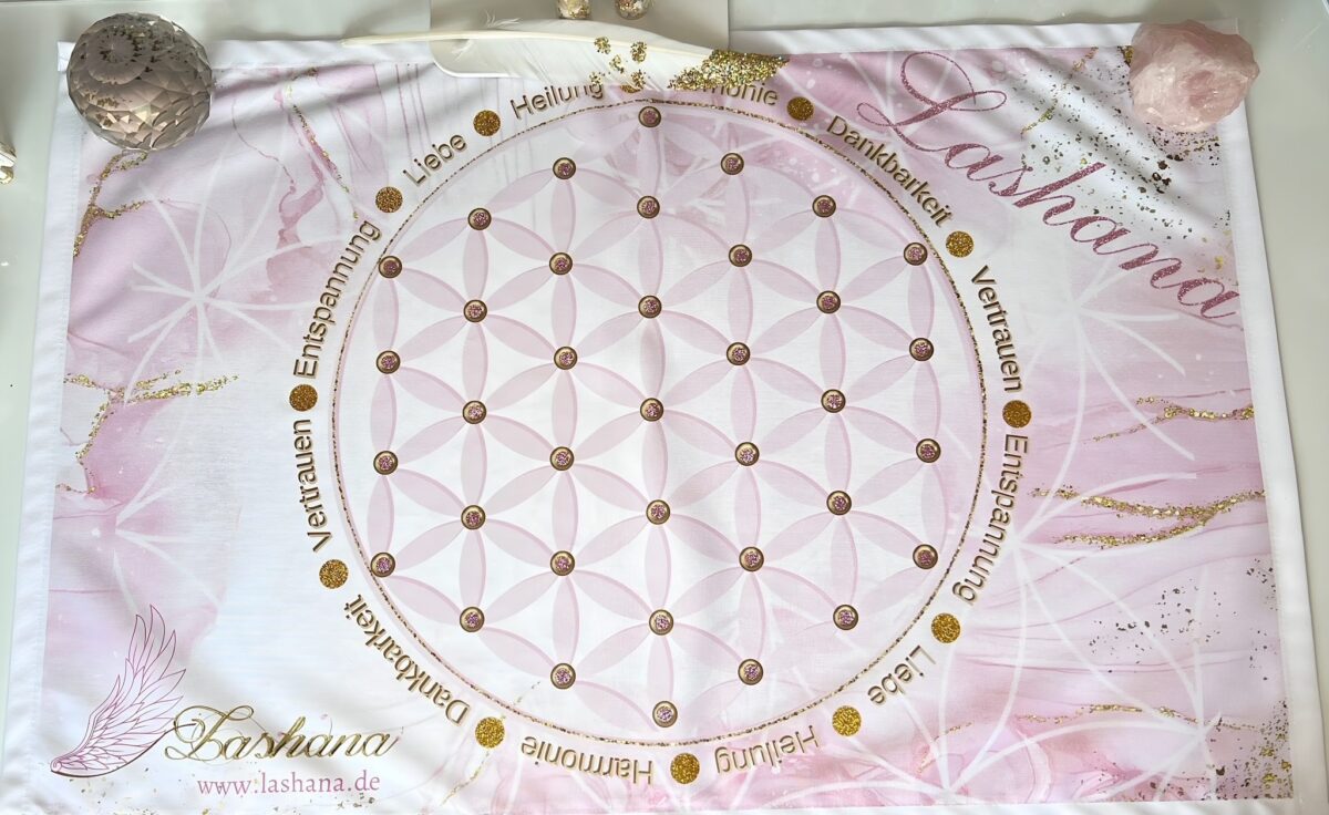 Kartenlegungstuch "Flower of Life" - Portal des göttlichen Ursprungs zur Seelenverbindung mit deinem gechannelten Seelennamen – Bild 3