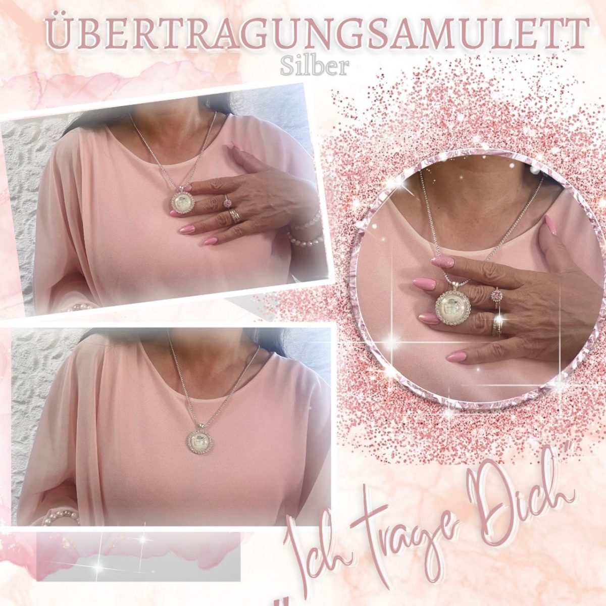 Übertragungsamulett „Ich trage Dich“ Lichtamulett zur Übertragung von Affirmationen, Heilimpulsen & Herzfrequenzen