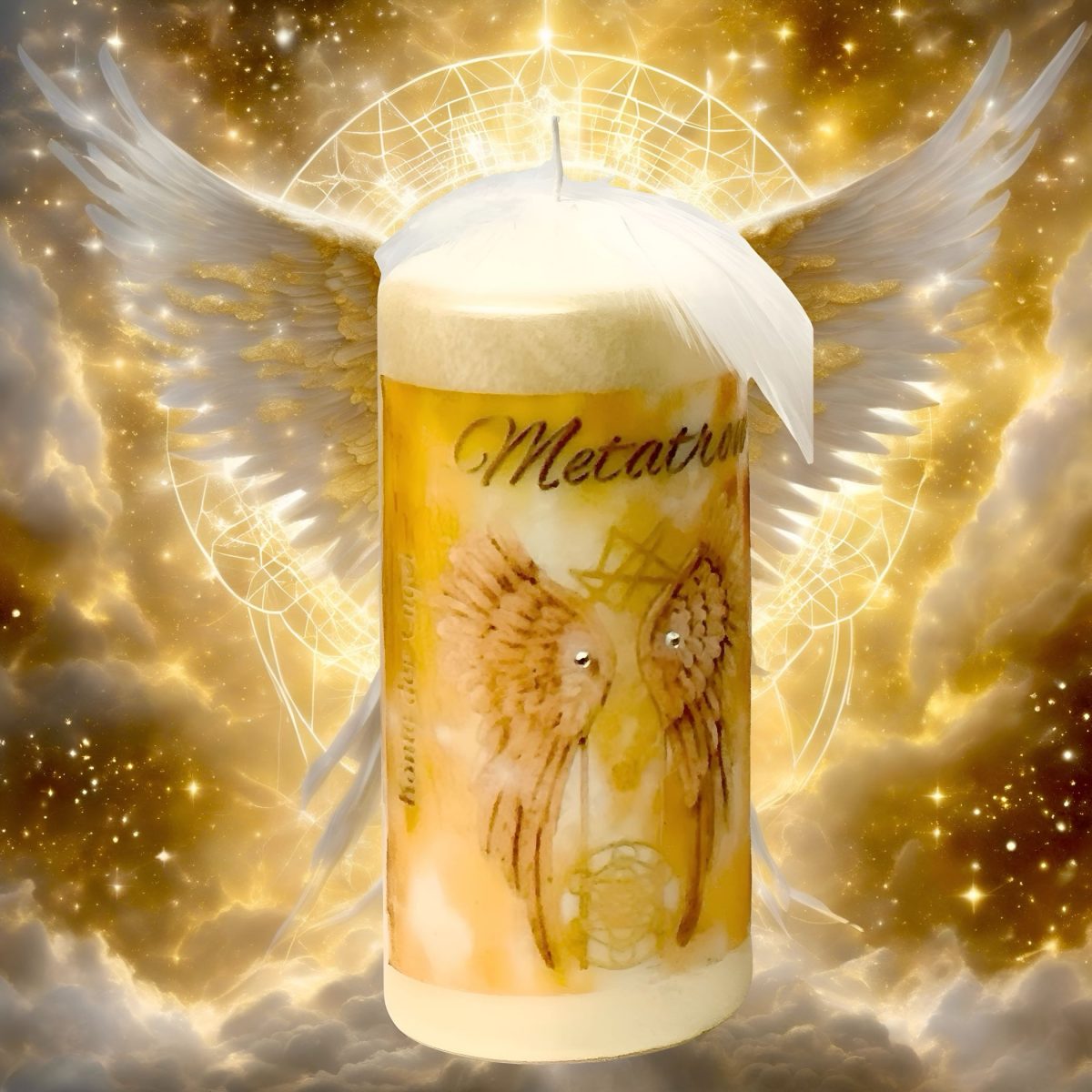 Erzengel Metatron Kerze – Goldener Engel, Tor zum Universum & göttliche Verbindung