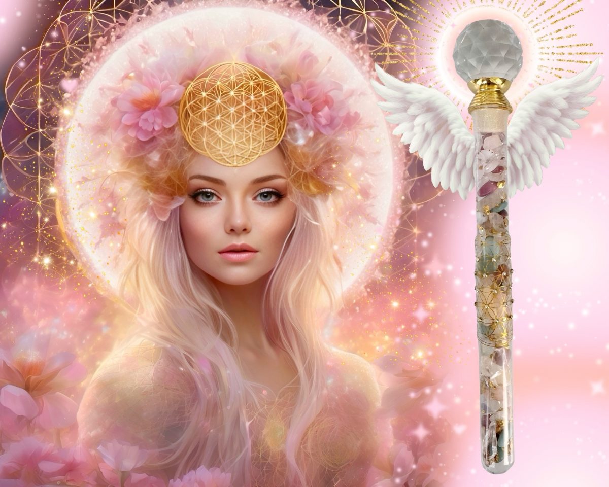 🌸 Flower of Life – Lichtstab der Harmonie & göttlichen Ordnung