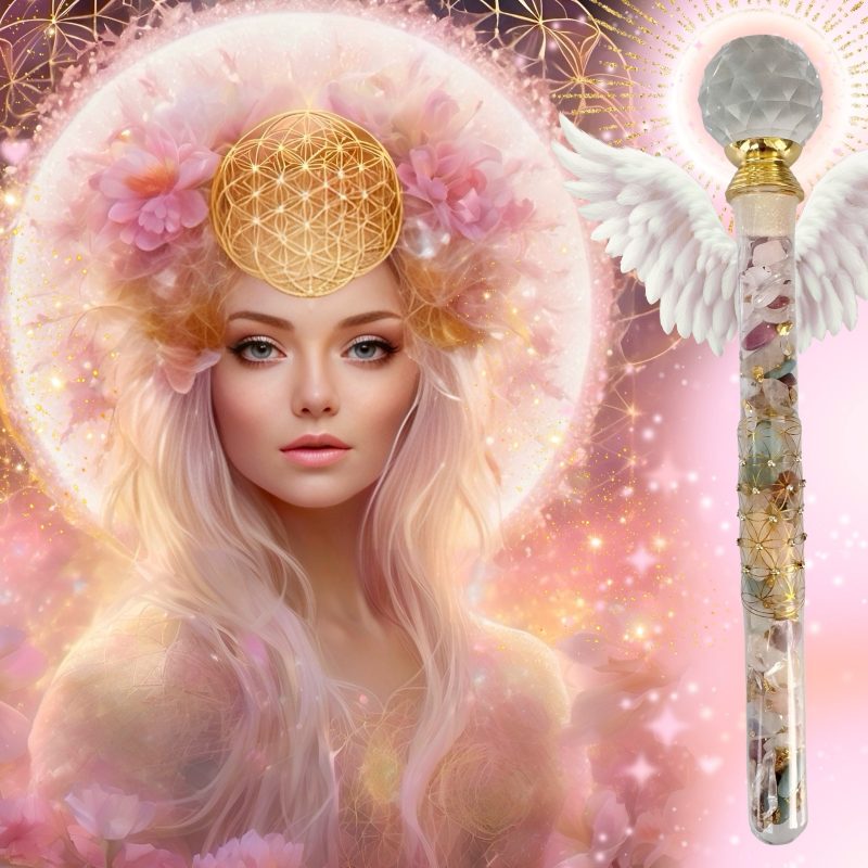 🌸 Flower of Life – Lichtstab der Harmonie & göttlichen Ordnung