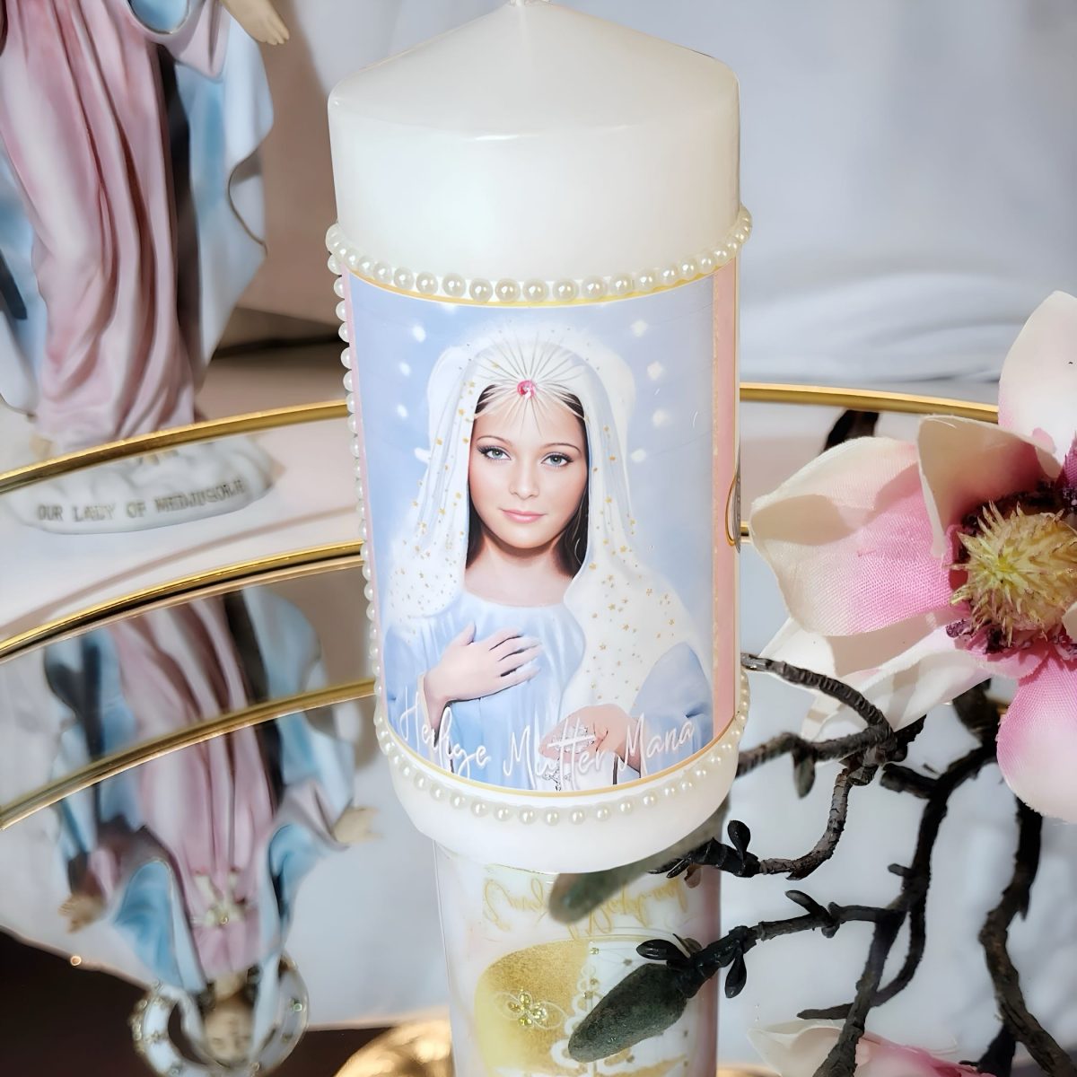 Marienkerze – Heilige Mutter im Mantel von Liebe & Licht