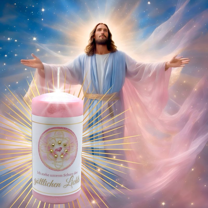 Göttliches Licht – Gesegnete Schutzkerze für deinen heiligen Raum