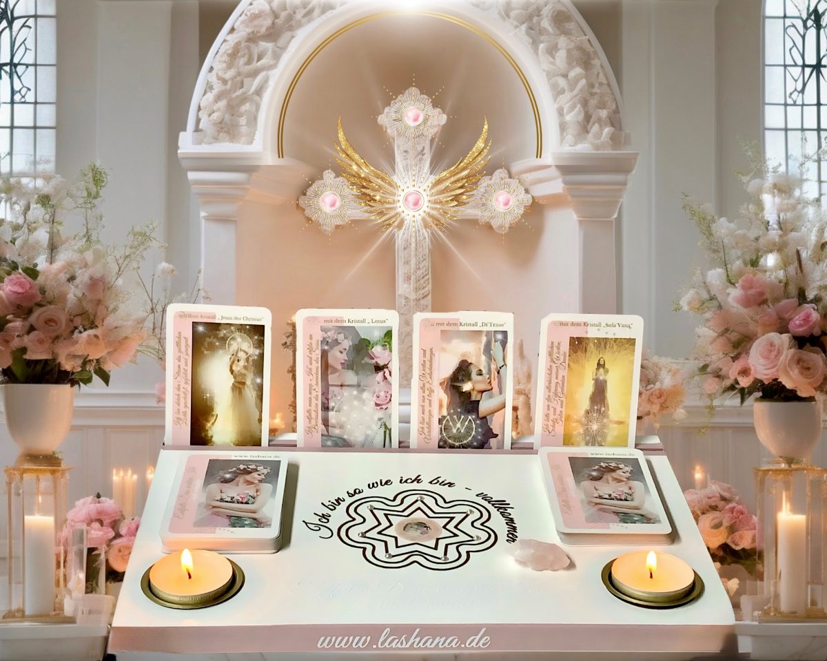 Kartenhalter-Altar – „Eröffne deinen heiligen Raum“ Ein Lichttempel für deine Seelenarbeit
