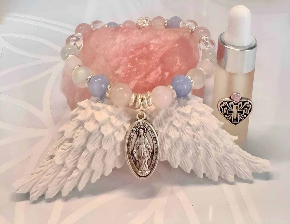 Marienlicht – Diffuser-Armband-Set für himmlische Führung & sanfte Herzöffnung - Segen & Schutz der Heiligen Mutter am Handgelenk – Bild 2