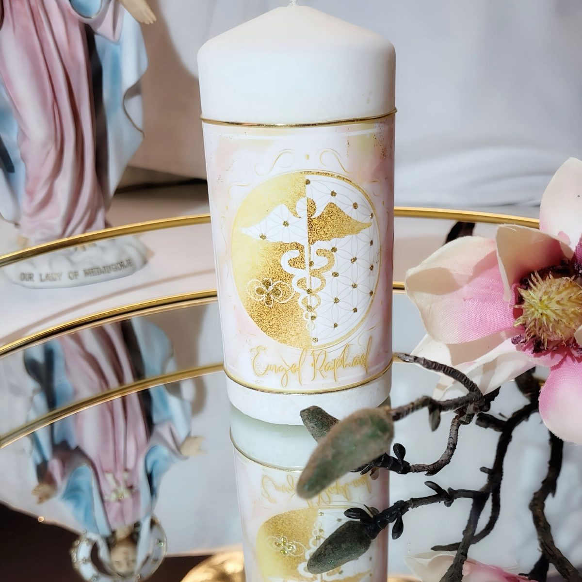 Erzengel Raphael Kerze – Heillicht für Regeneration, Herzöffnung & göttliche Neuordnung