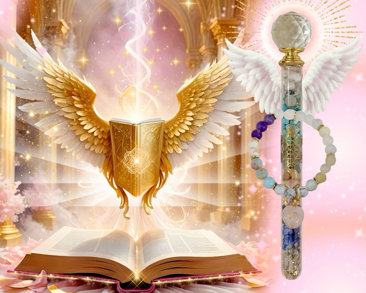 Lichtstab & Heilarmband - Schlüssel zur Akasha | 2-teiliges Channeling-Set - Lichtpfad durch das Tor der Weisheit für deine Verbindung zur Seelenbibliothek