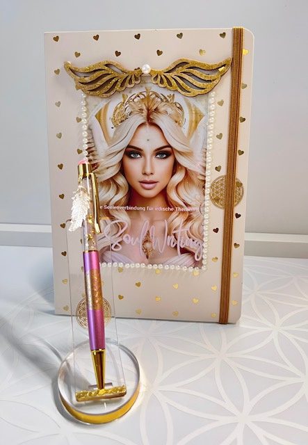 SoulWriting 3-teiliges Schreibmedium-Set, Stift, Journal & Halter für Seelenkommunikation & transformative Klärung deiner Themen