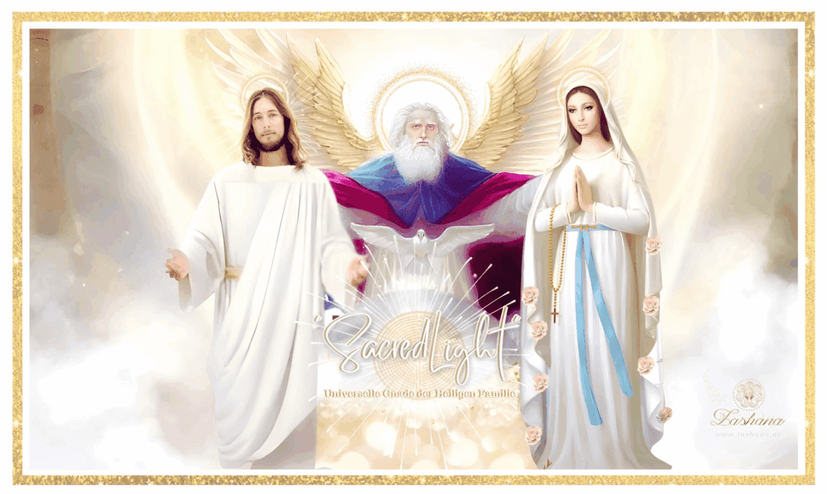 SacredLight – Universelle Gnade & Schutz der Heiligen Familie (2-teiliges Lichtset: Raumkerze & Legetuch) – Bild 5