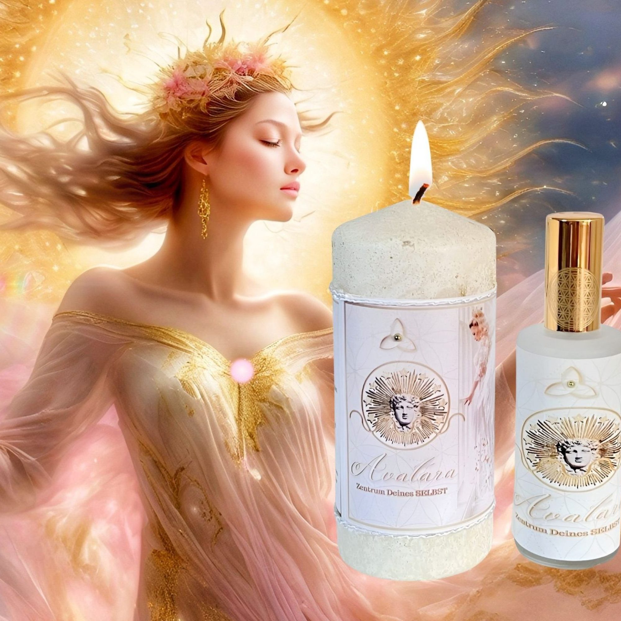 Avatara Set Sonnenlicht Kerze und Spray