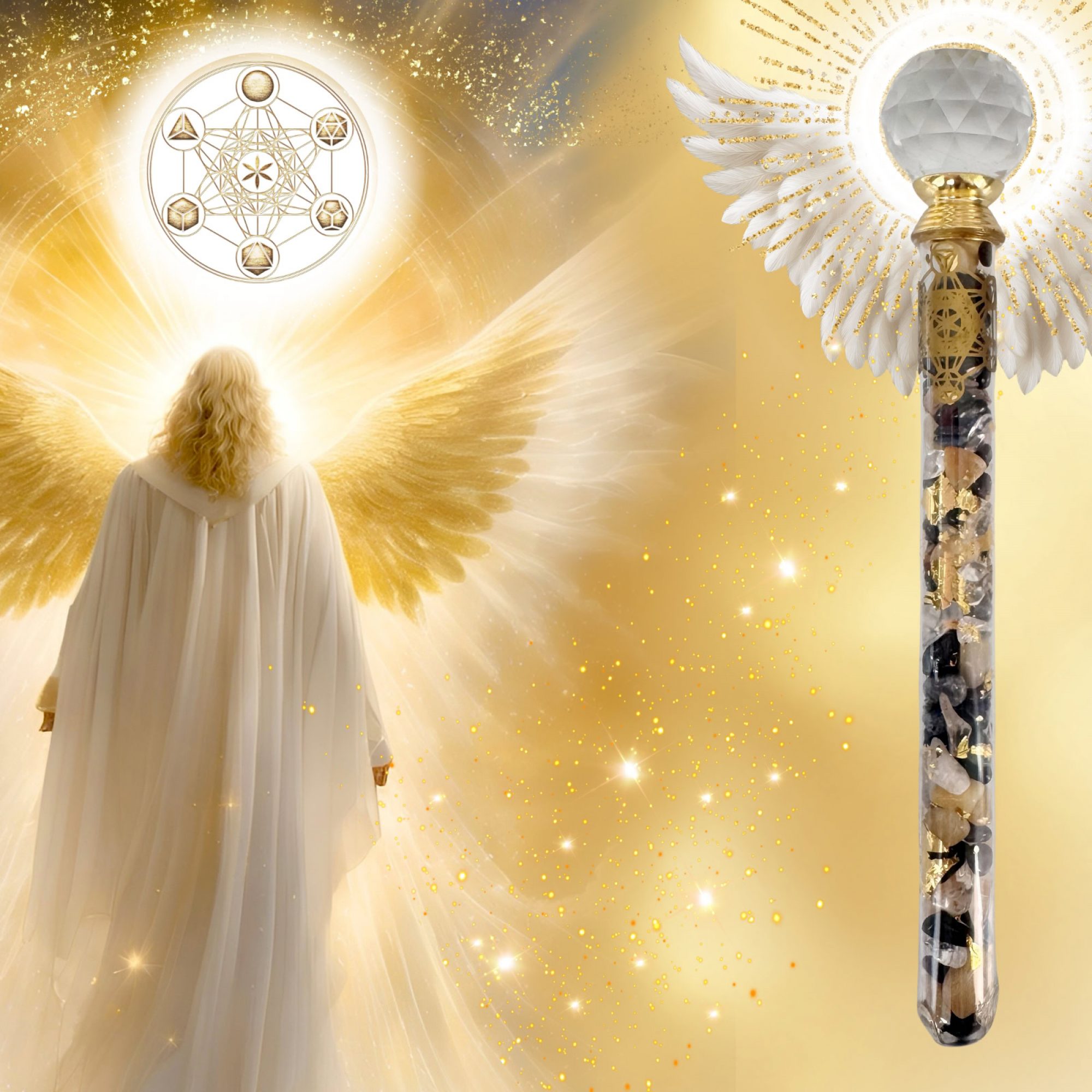 Edelsteinstab Heaven & Earth Verbindung zwischen Himmel und Erde NEU