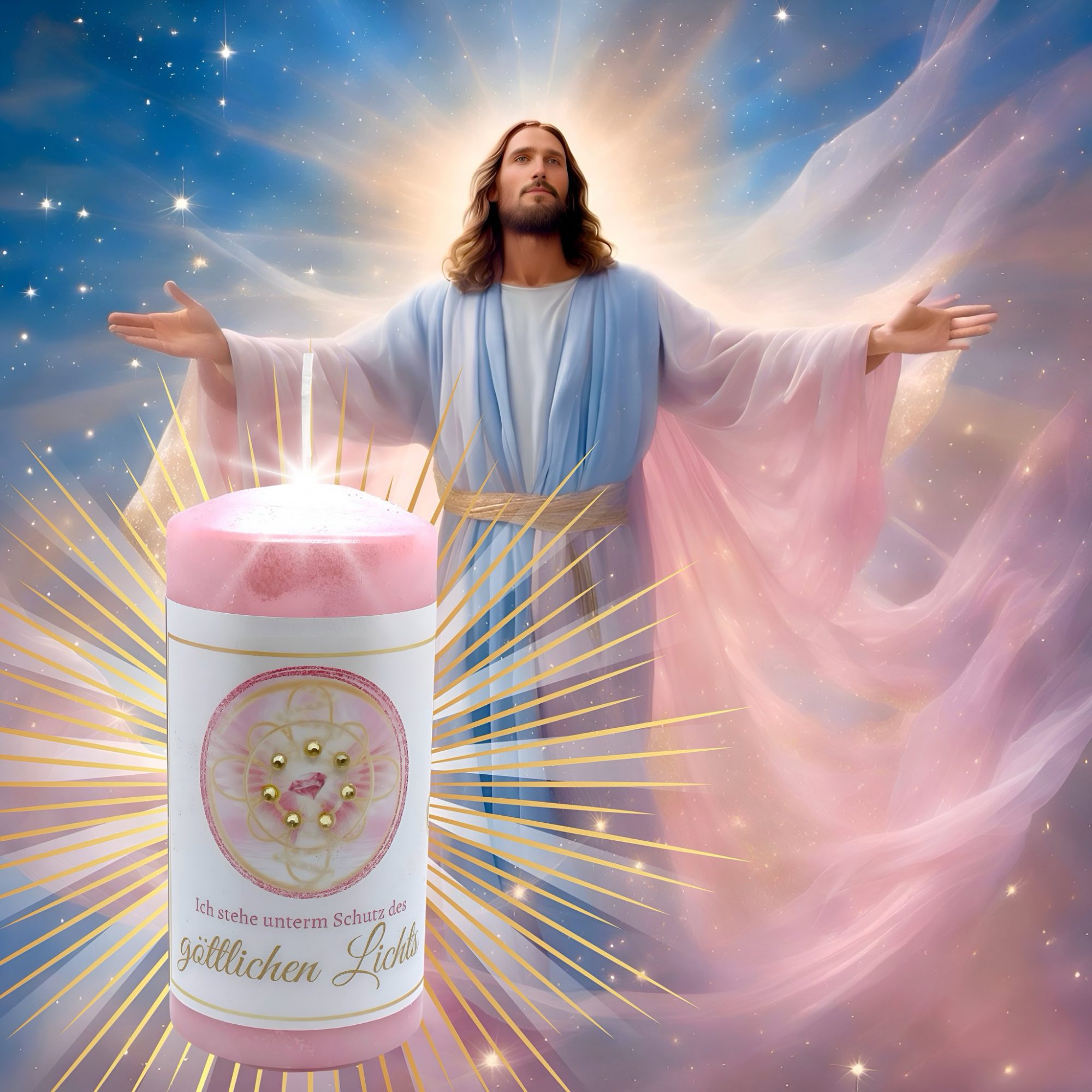 Ich stehe unterm Schutz des göttlichen Lichts Kerze