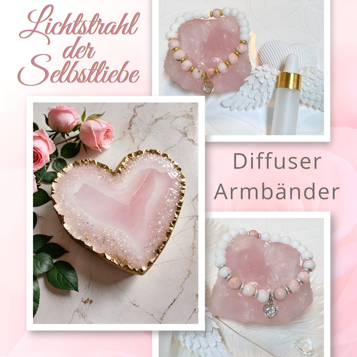 Lichtstrahl der Selbstliebe – Dein Diffuser Seelenarmband für heilende Harmonie – Mit ätherischer Ölmischung und Ritual