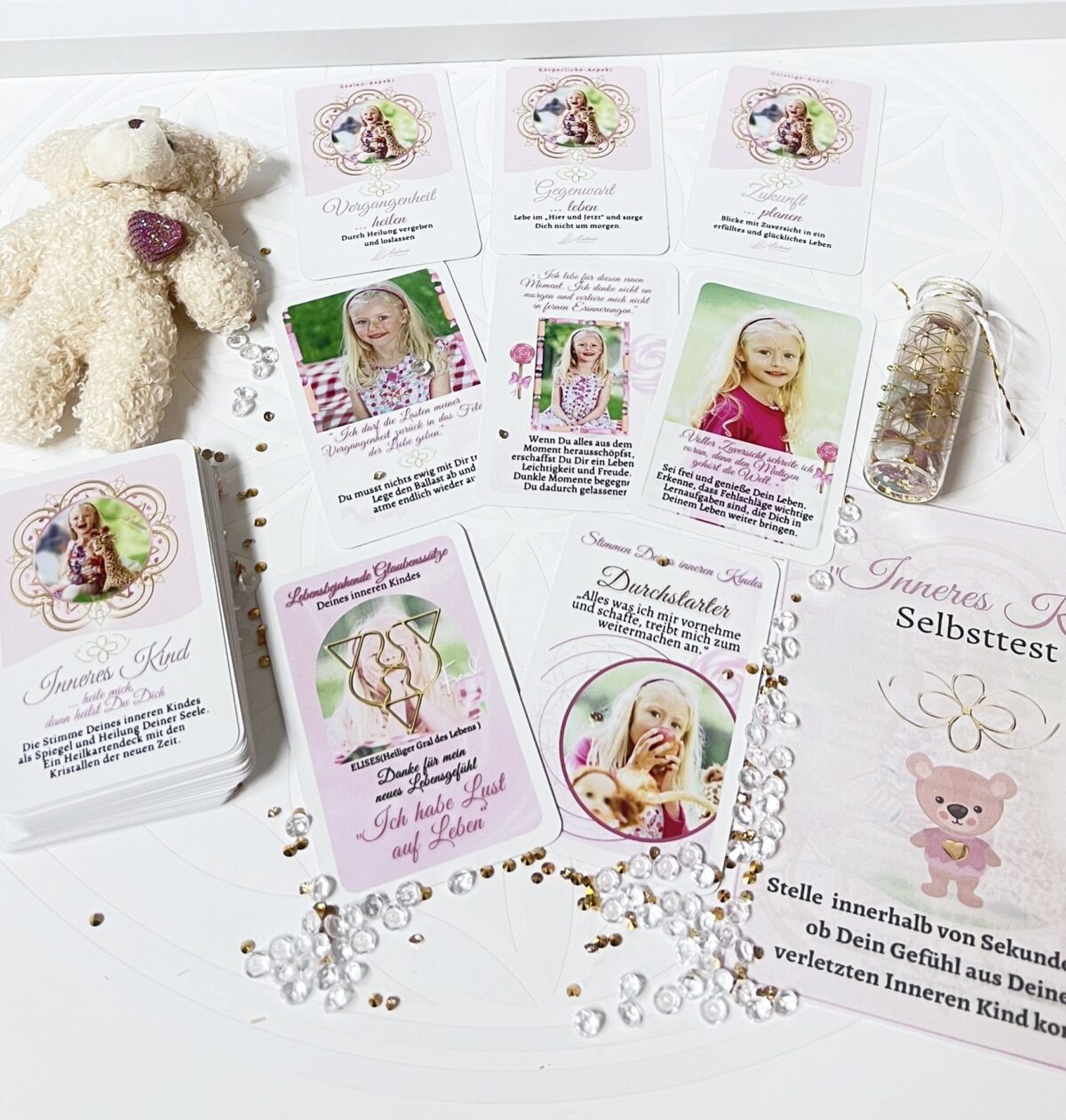 Therapeutisches 5-teiliges Heilkartenset" Inneres Kind ... heile mich, dann heilst Du Dich" – Bild 4