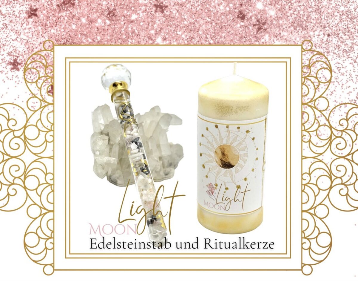 MoonLight – 2-teiliges Set: Lichtstab & Kerze | Heiliges Ritualset zur Aktivierung deiner inneren Schöpferkraft & Manifestation – Bild 3